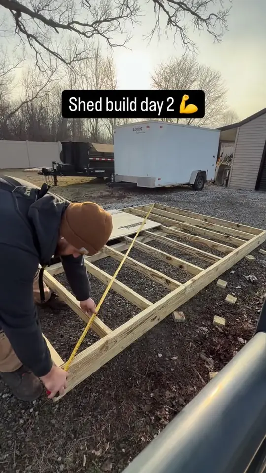 Shed build day 2: floor framing