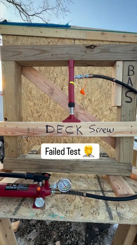 Deck screw test: kinda surprised, kinda upset