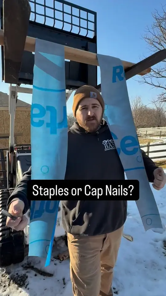 House wrap: staples or cap nails?