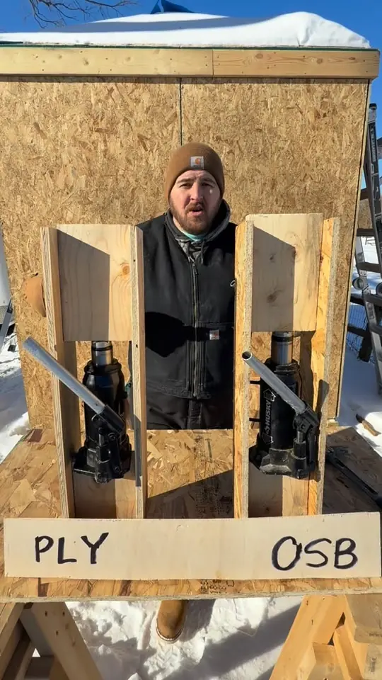 Plywood vs. OSB with ring-shank nails