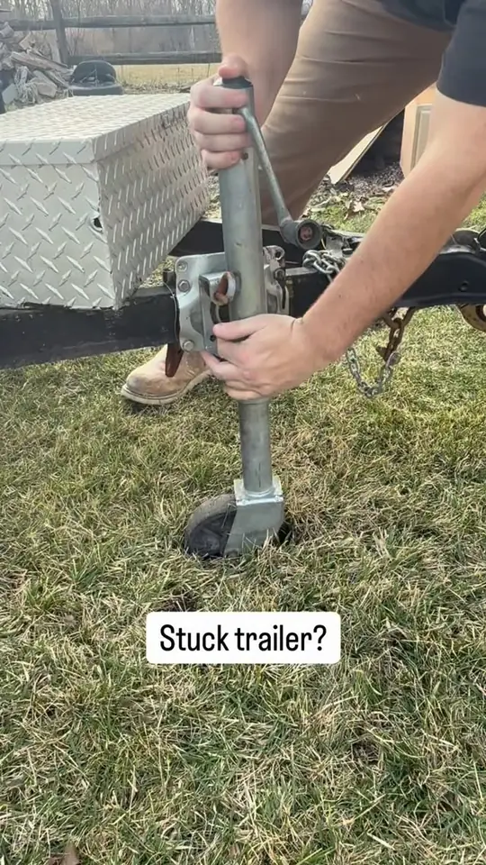 Freeing a stuck trailer with no help
